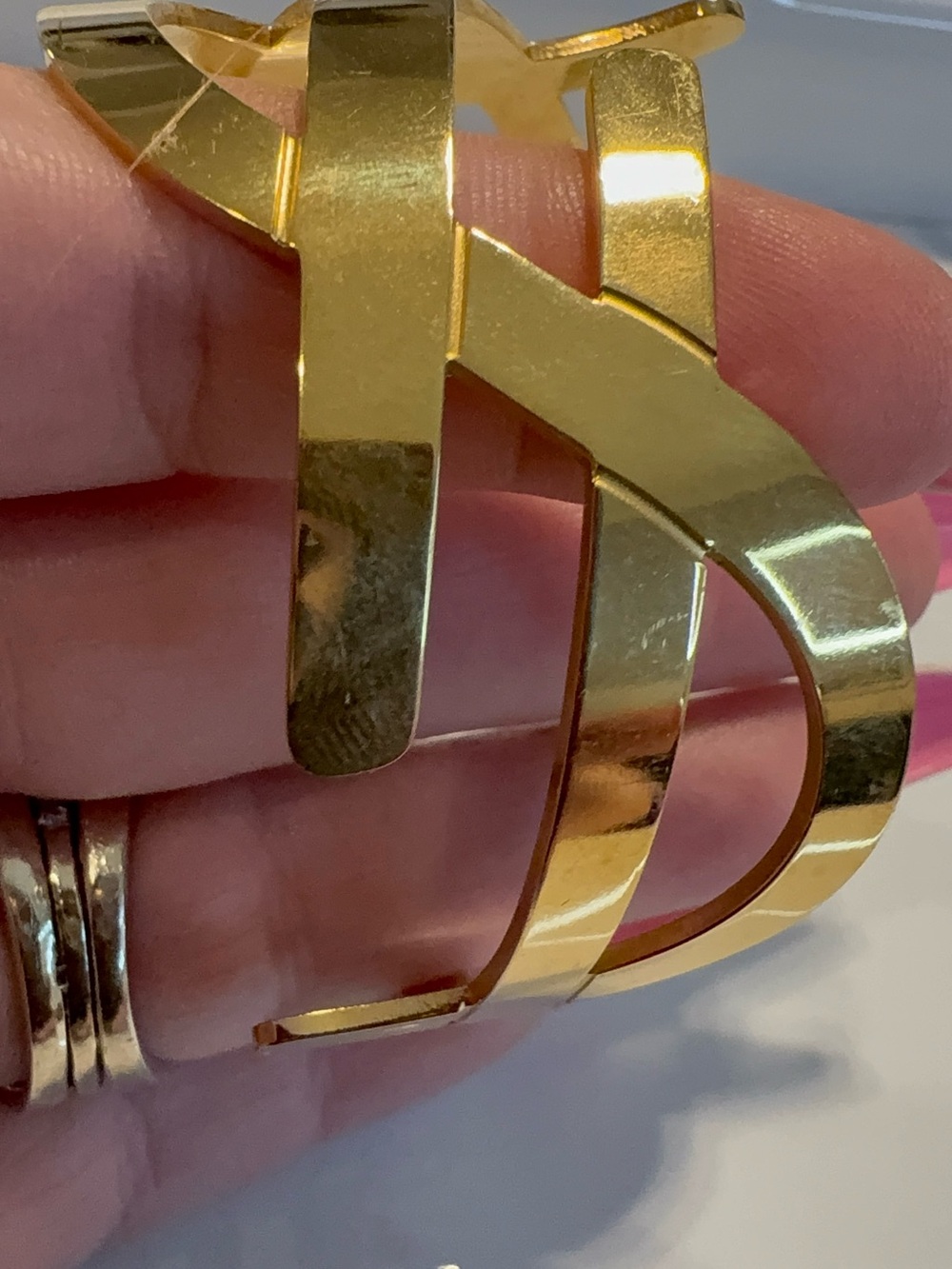 Yves Saint Laurent Gold-Tone Interlocking Logo Bracelet - Picture 3 of 7